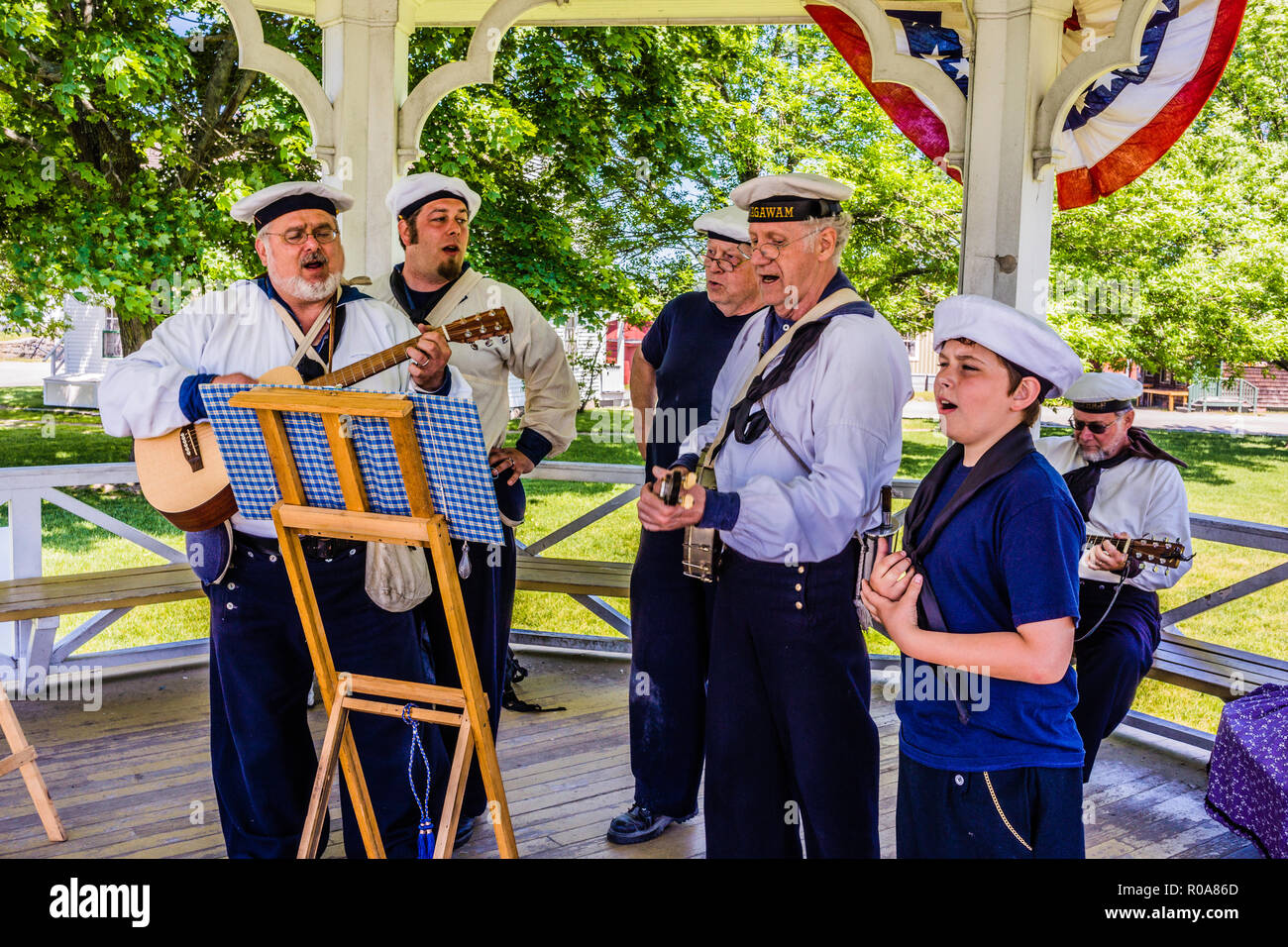 La guerra civile accampamento navale Mystic Seaport   Mystic, Connecticut, Stati Uniti d'America Foto Stock