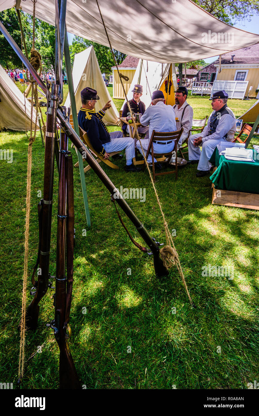 La guerra civile accampamento navale Mystic Seaport   Mystic, Connecticut, Stati Uniti d'America Foto Stock