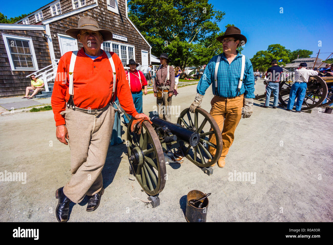 La guerra civile accampamento navale Mystic Seaport   Mystic, Connecticut, Stati Uniti d'America Foto Stock