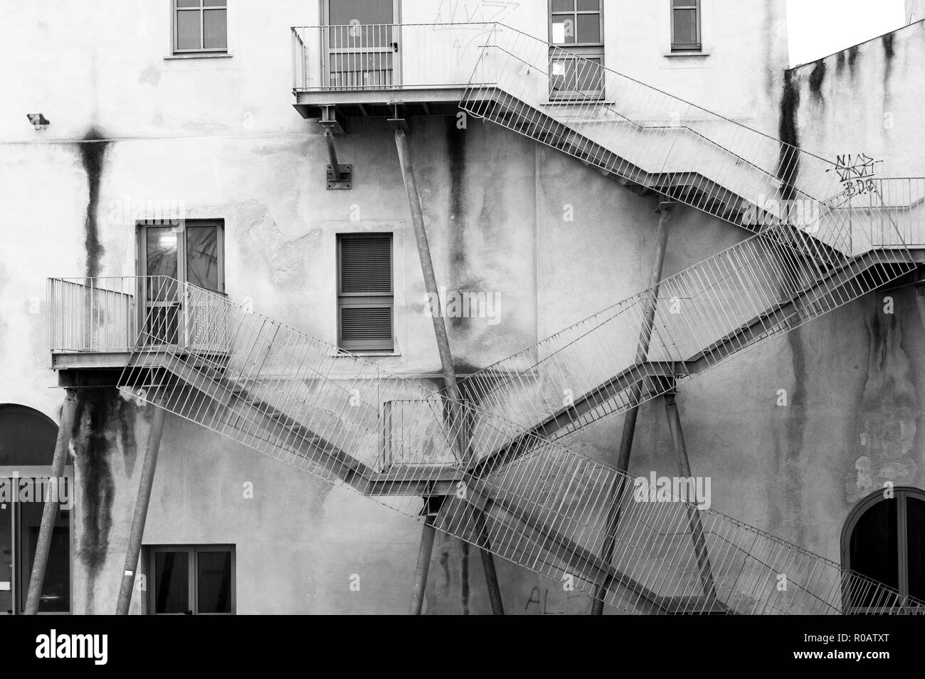 Wonky scalinata di Alghero, Sardegna Foto Stock