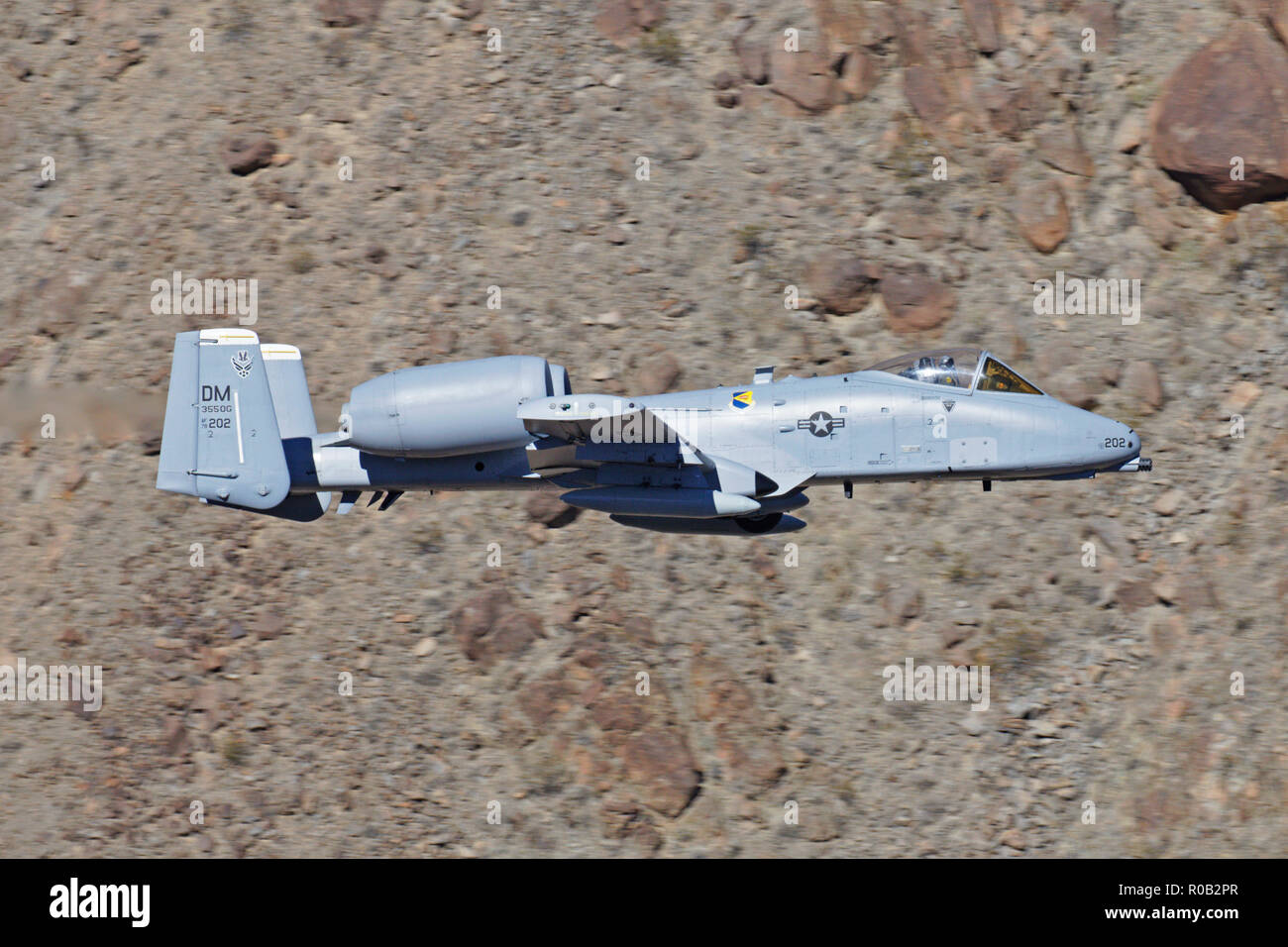 Fairchild A-10C Thunderbolt II volato da US Air Force A10 del team di dimostrazione dal 355FW basato a Davis Monthan AFB nella Valle della Morte durante il 2018 Foto Stock
