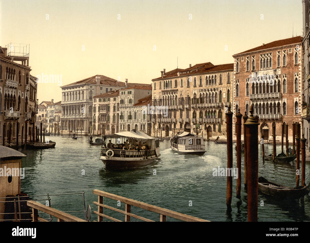 Foscari e palazzi Razzonigo, Venezia, Italia, Photochrome Stampa, Detroit Publishing Company, 1900 Foto Stock