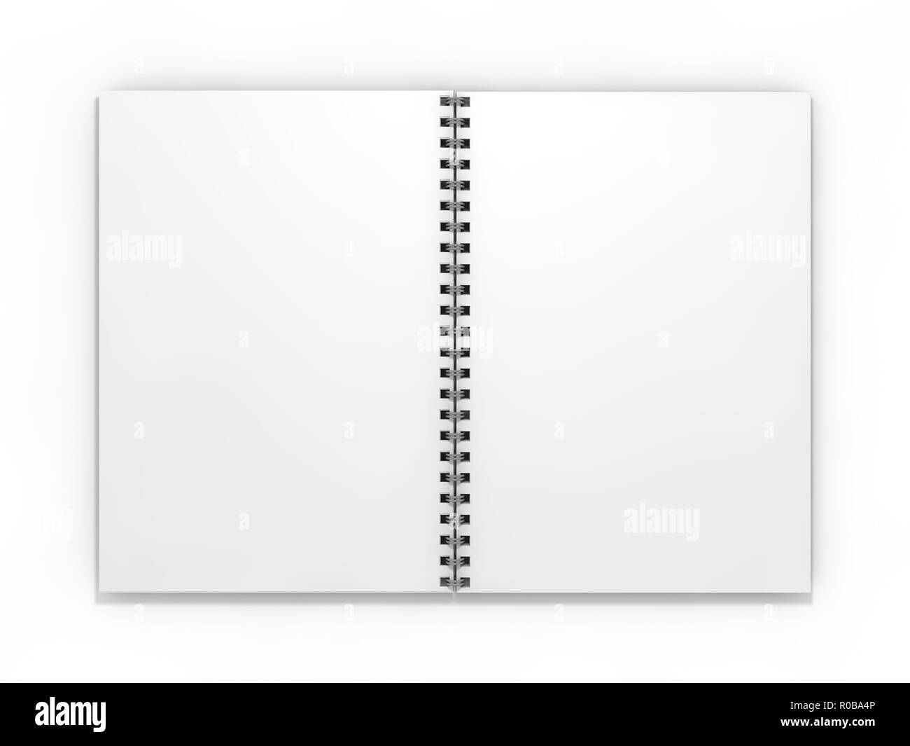 Notebook bianco su sfondo bianco. Il rendering 3D Foto Stock