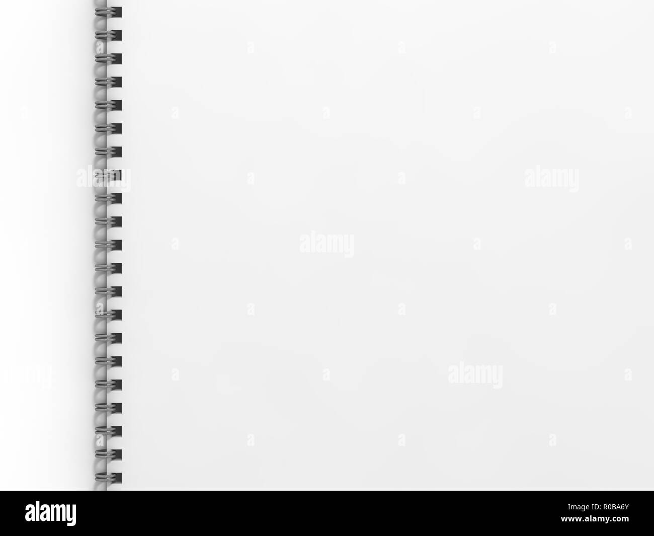 Notebook bianco su sfondo bianco. Il rendering 3D Foto Stock