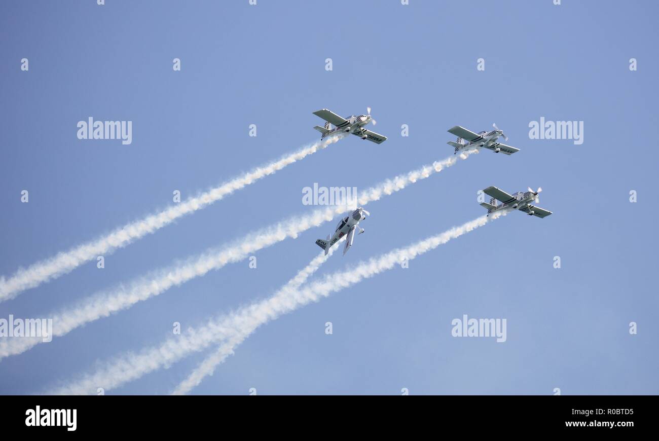 Il team di Raven (Raven) divertente migliaia di spettatori a 2018 Bournemouth Air Festival Foto Stock