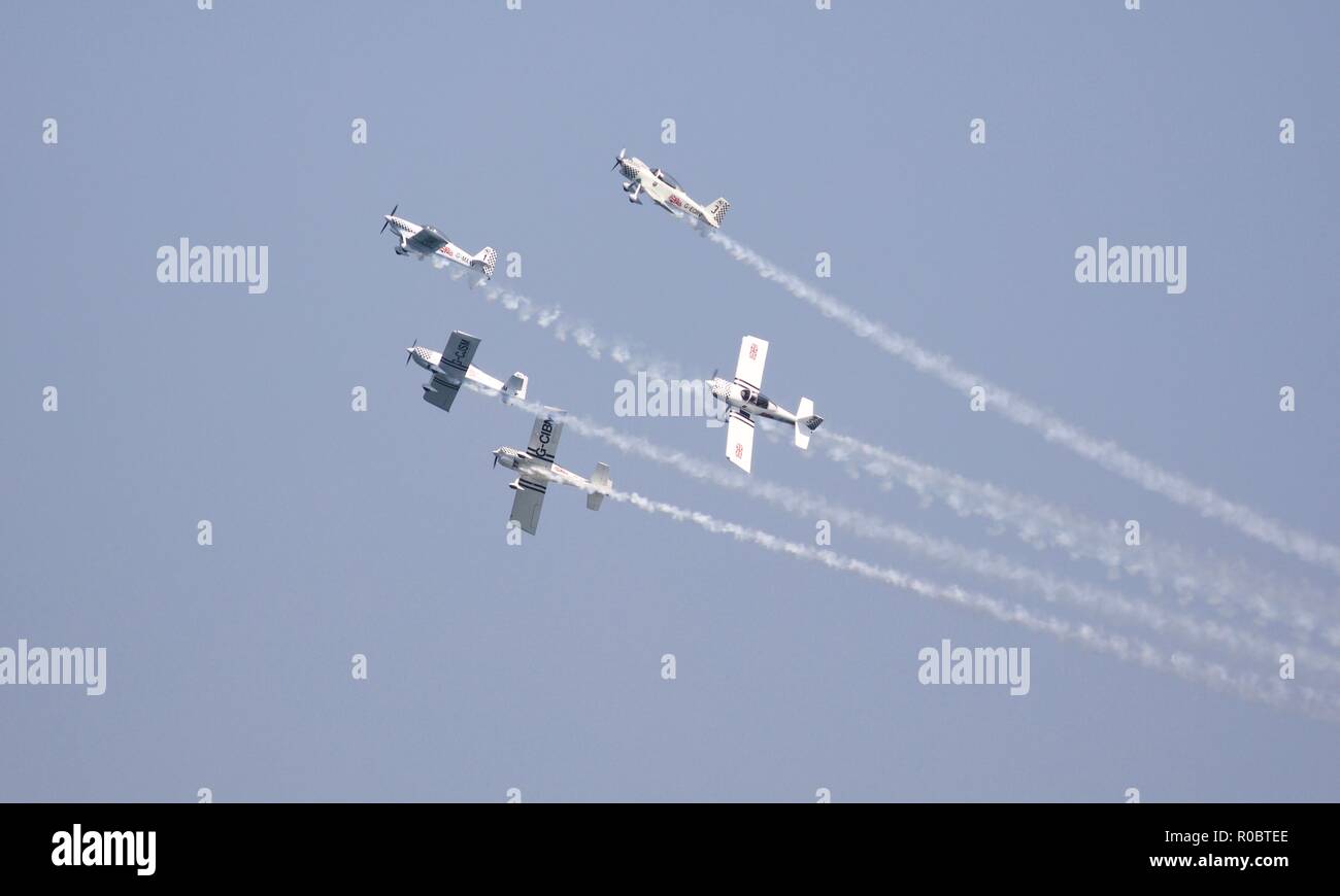 Il team di Raven (Raven) divertente migliaia di spettatori a 2018 Bournemouth Air Festival Foto Stock