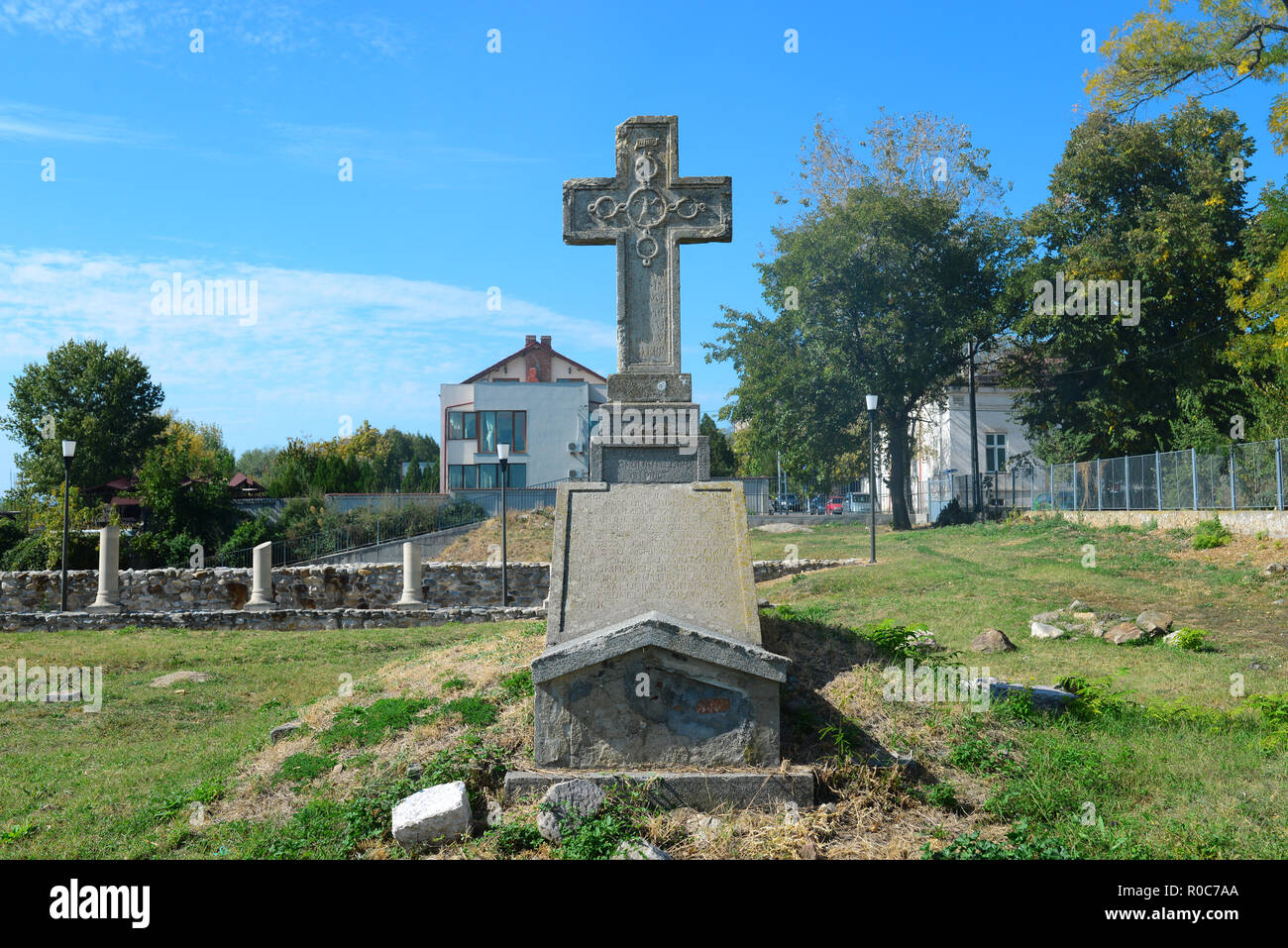 Drobeta Turnu Severin city Romania cancelli in ferro Regione Museo Monumento Commemorativo Foto Stock