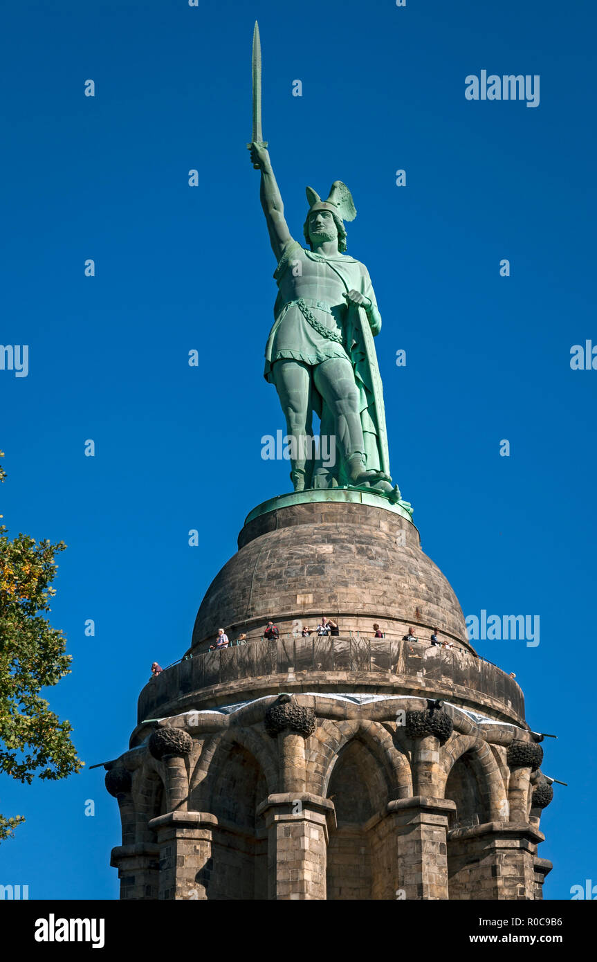 Il monumento di Hermann vicino a Detmold, Renania settentrionale-Vestfalia (Germania). Foto Stock