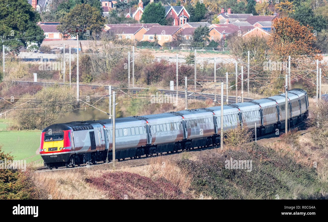 125 treno HST sulla costa est Mainline vicino a Retford. Foto Stock