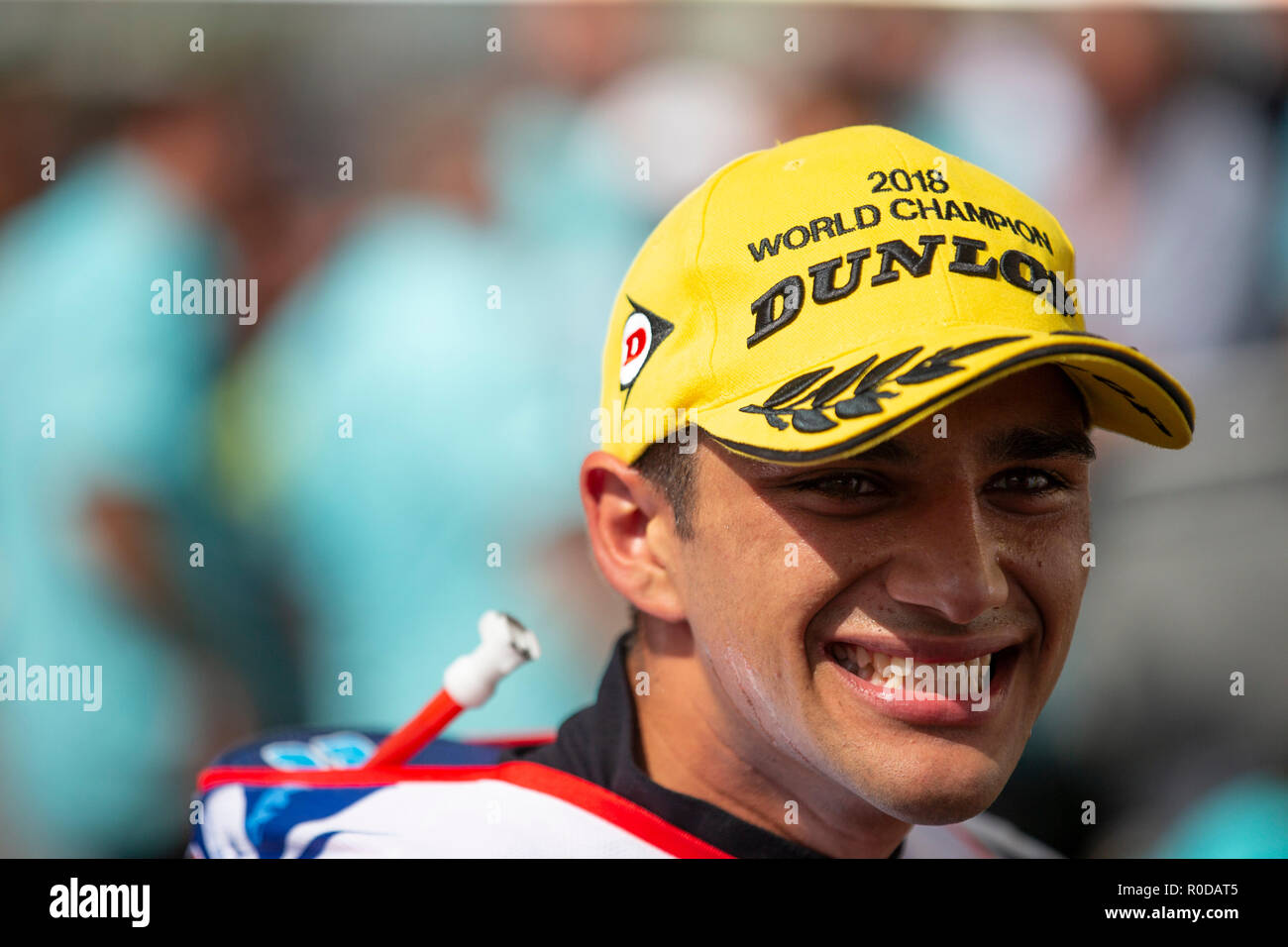 Sepang International Circuit di Sepang, in Malesia. 4 Novembre, 2018. MotoGP della Malesia, il giorno della gara; del Conca GRESINI Moto4 pilota Jorge Martin vince la Moto3 in gara per diventare moto3 campione del mondo Credito: Azione Sport Plus/Alamy Live News Foto Stock