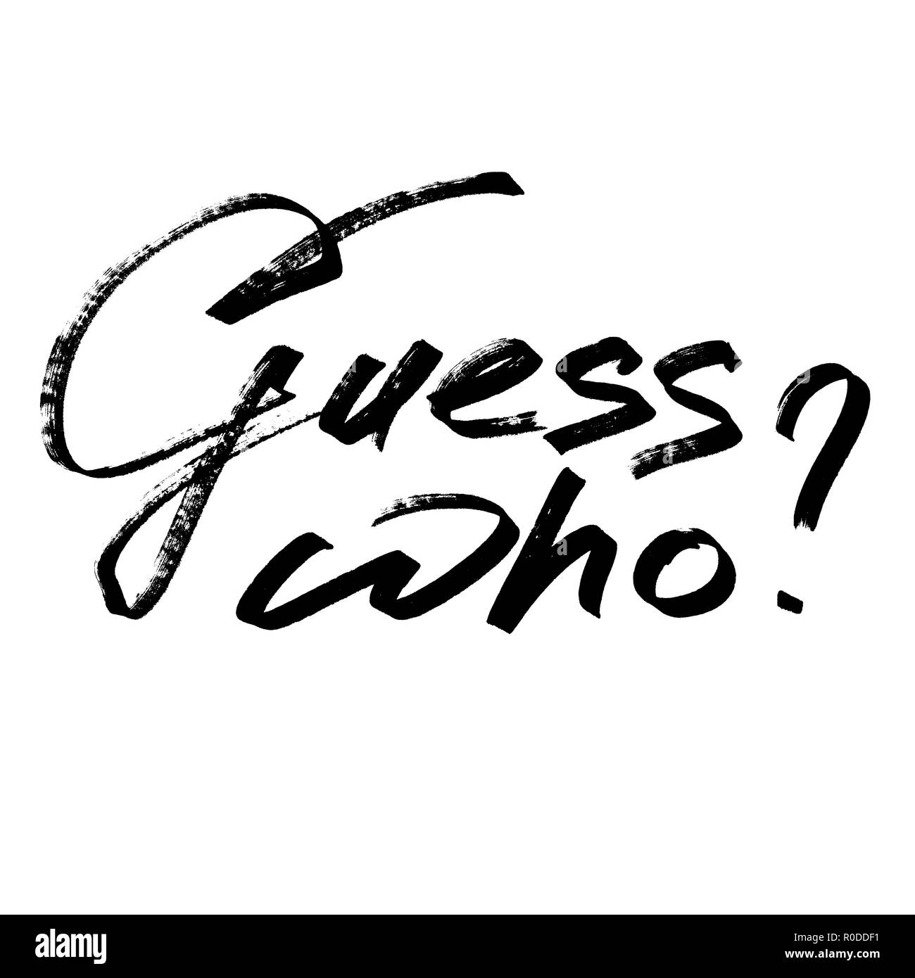 Indovina chi? - Disegnato a mano pennarello scritte Foto Stock