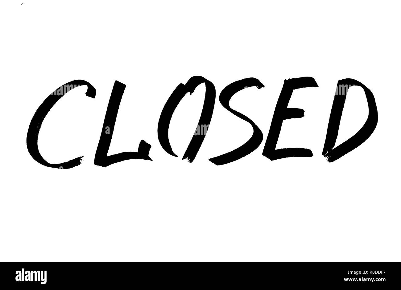 Chiuso - Moderna calligrafia, disegnati a mano pennarello scritte Foto Stock