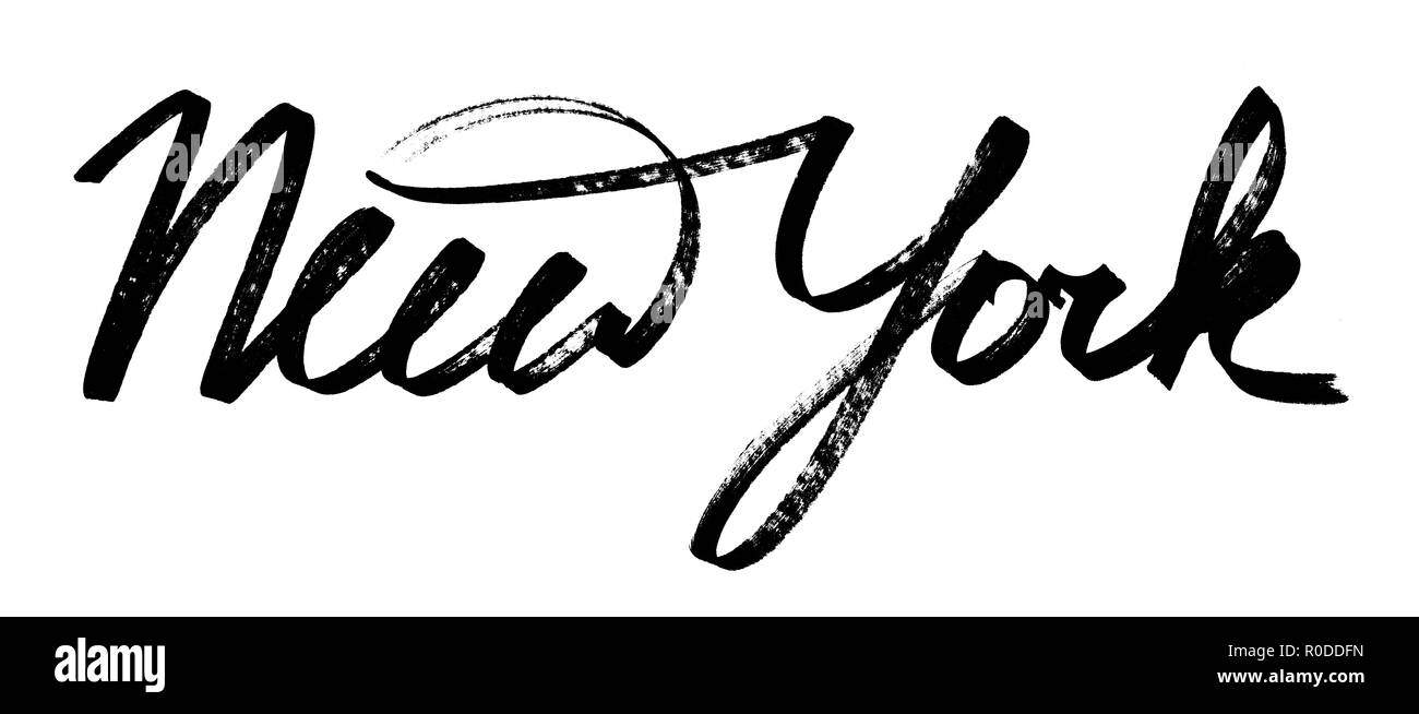 New York - Moderna calligrafia, disegnato a mano scritte di inchiostro Foto Stock