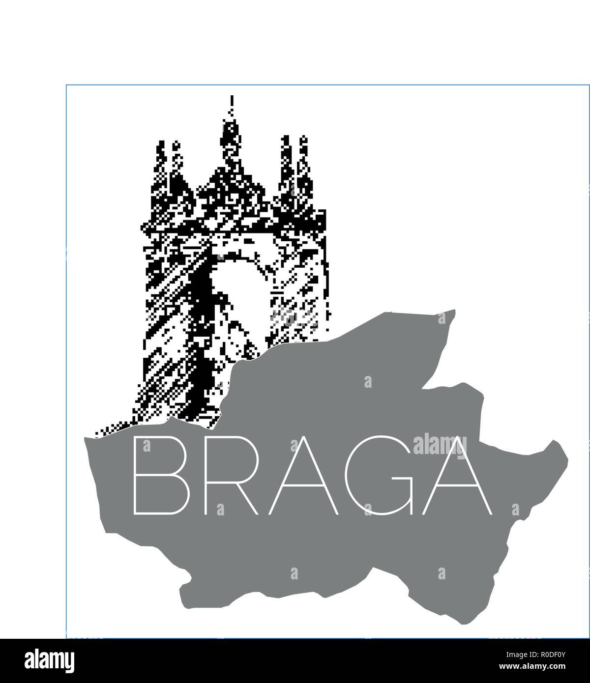 Il logo di turismo per la città di Braga in Portogallo Illustrazione Vettoriale