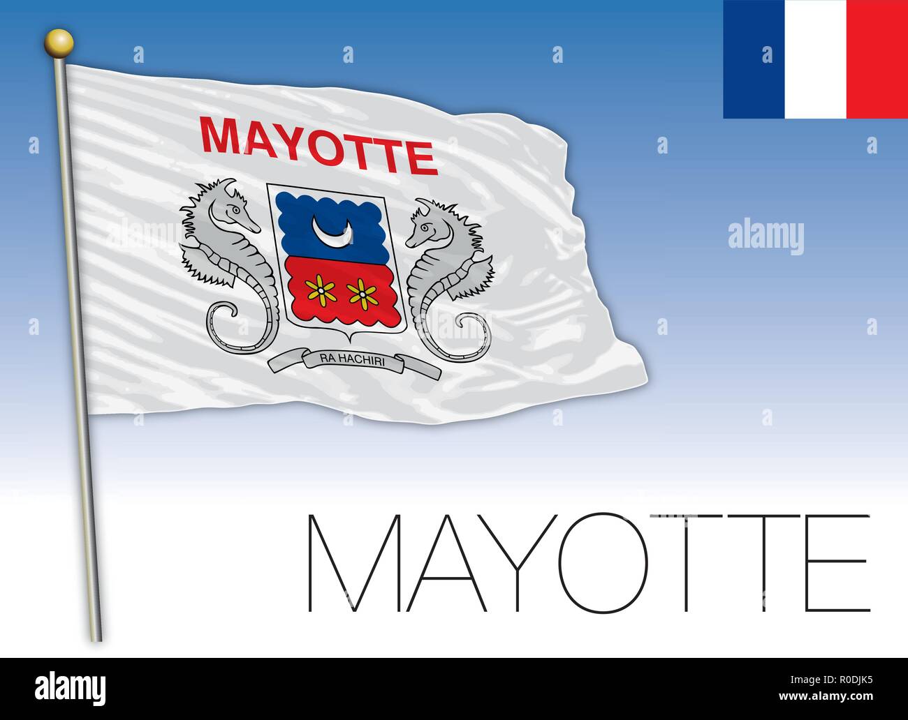 Mayotte bandiera regionale, Francia, illustrazione vettoriale Illustrazione Vettoriale