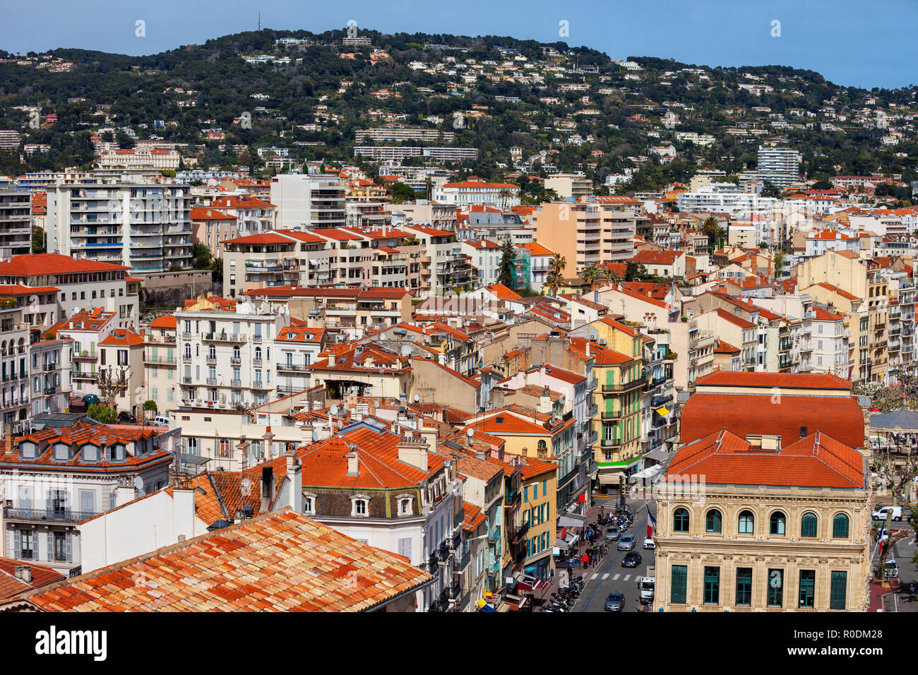Città di Cannes in Francia Riviera francese paesaggio urbano costiero Foto Stock