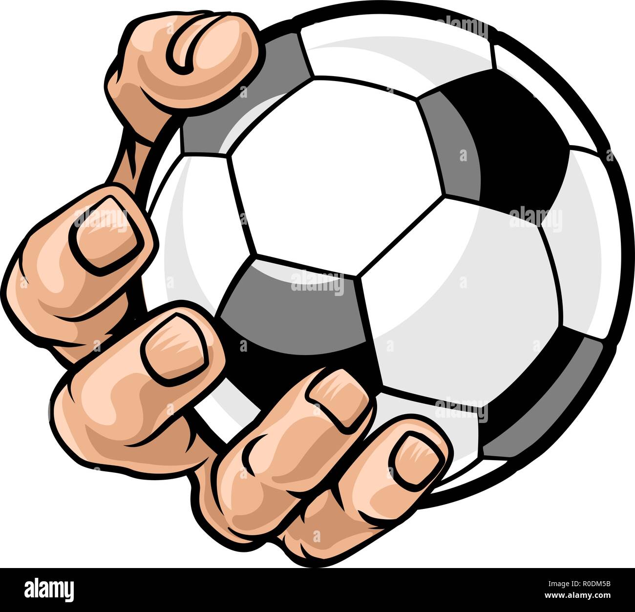 Mano Azienda Pallone da calcio Illustrazione Vettoriale