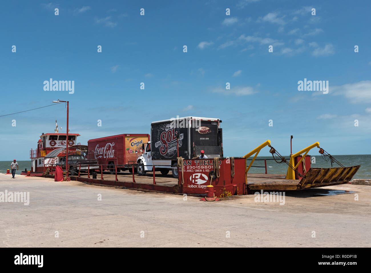 Il porto di chiquila, Quintana Roo, Messico Foto Stock