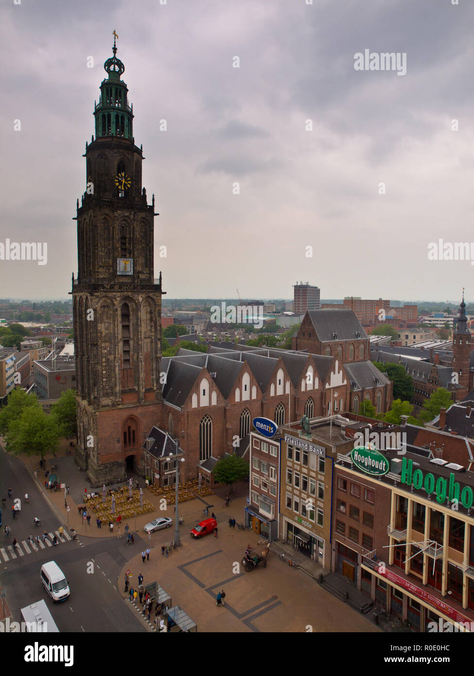 La torre della chiesa Martini a Groningen, Paesi Bassi Foto Stock