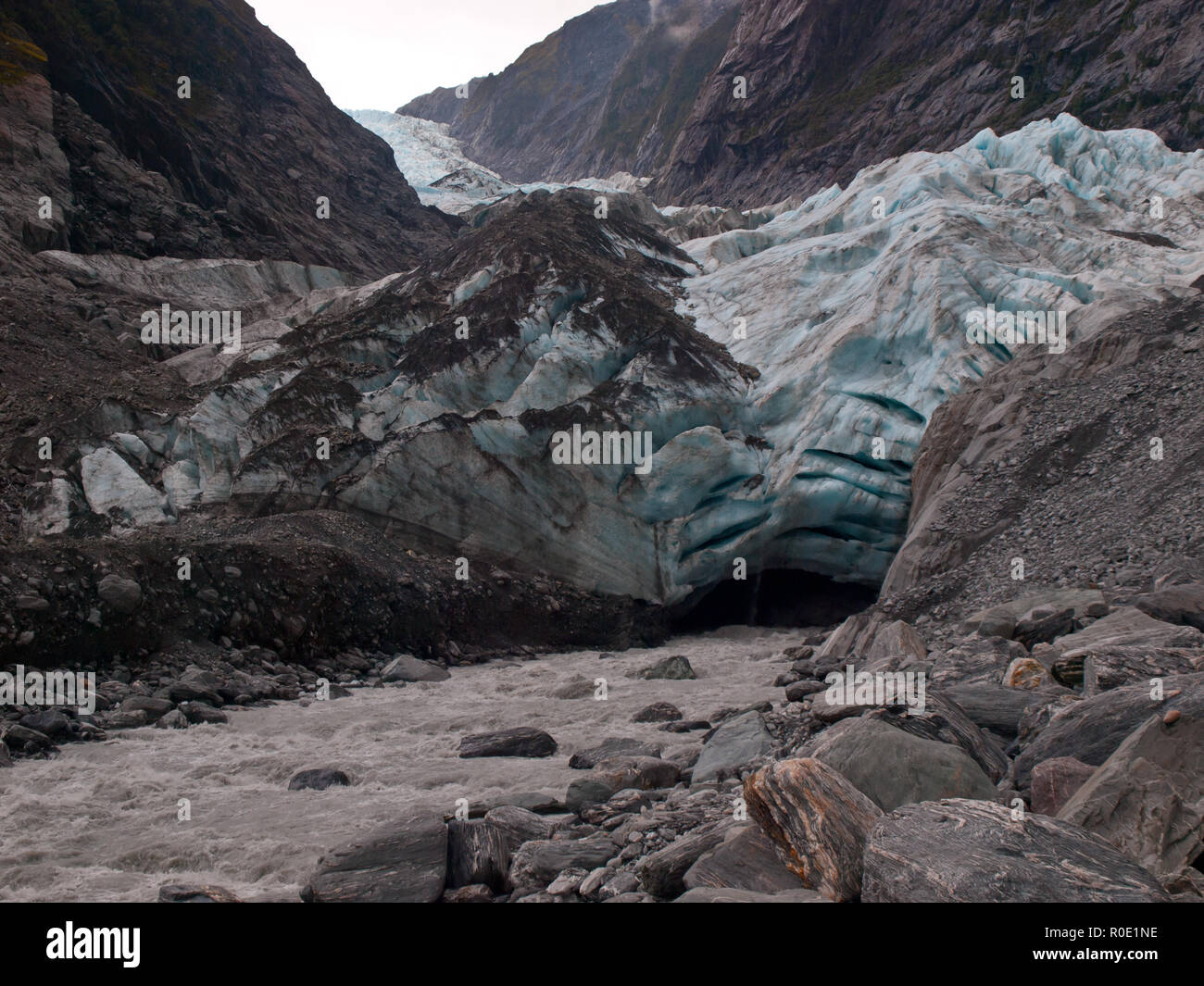 Il Ghiacciaio Franz Josef e morsetto Foto Stock