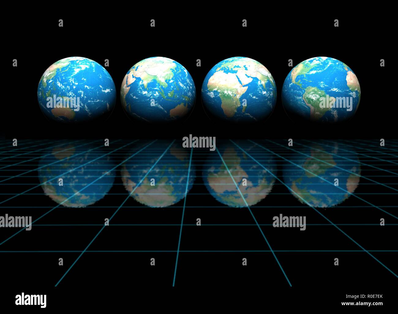 Quattro pianeti, illustrazione. Foto Stock