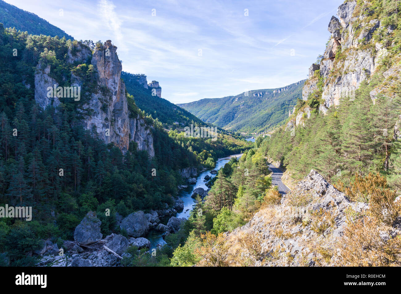 Tarn Fiume Gorge du Tarn, Francia Foto Stock