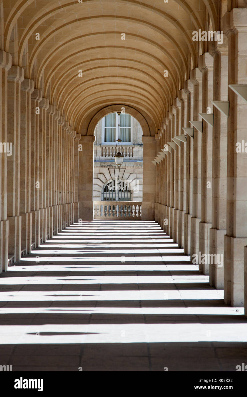 Corridoio arcuato, il Grand Theatre de Bordeaux, Opera, Place de la Comedie, Bordeaux, Francia Foto Stock