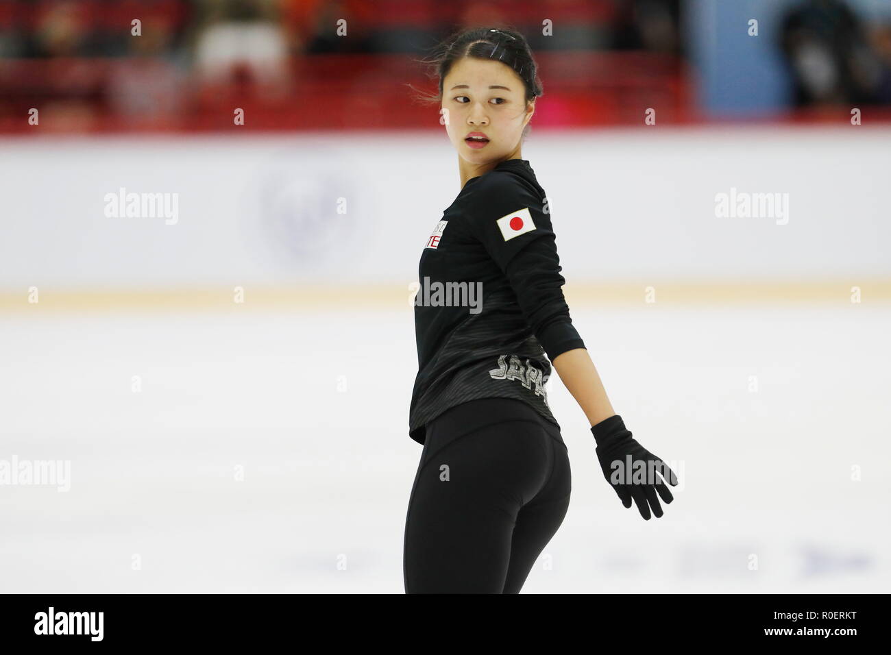 Helsinki, Finlandia. 1 Nov, 2018. Yuna Shiraiwa (JPN) Pattinaggio di Figura : ISU Grand Prix di Pattinaggio di Figura 2018/2019 "ISU Helsinki GP2018' ufficiale sessione pratica presso il ghiaccio di Helsinki Hall a Helsinki in Finlandia . Credito: Mutsu Kawamori/AFLO/Alamy Live News Foto Stock