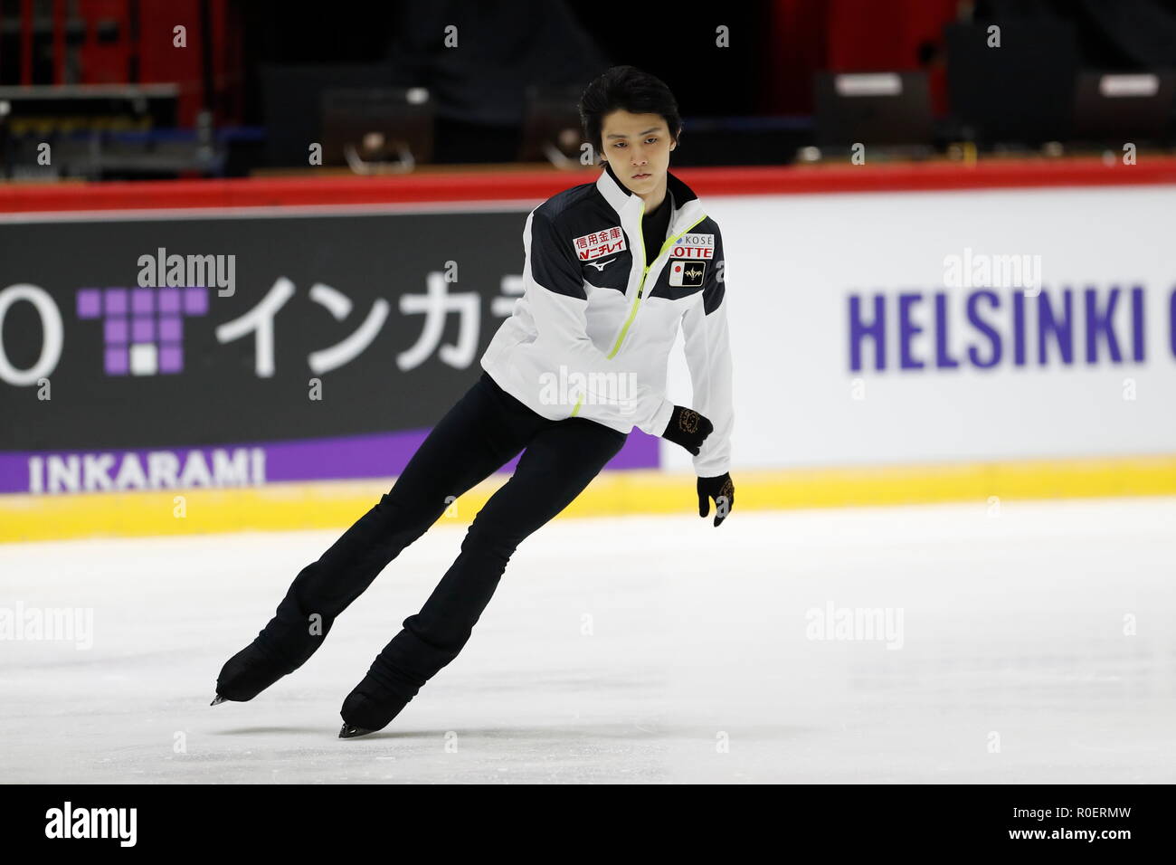 Helsinki, Finlandia. 2° Nov, 2018. Yuzuru Hanyu (JPN) Pattinaggio di Figura : ISU Grand Prix di Pattinaggio di Figura 2018/2019 "ISU Helsinki GP2018' sessione di prove sul ghiaccio di Helsinki Hall a Helsinki in Finlandia . Credito: Mutsu Kawamori/AFLO/Alamy Live News Foto Stock