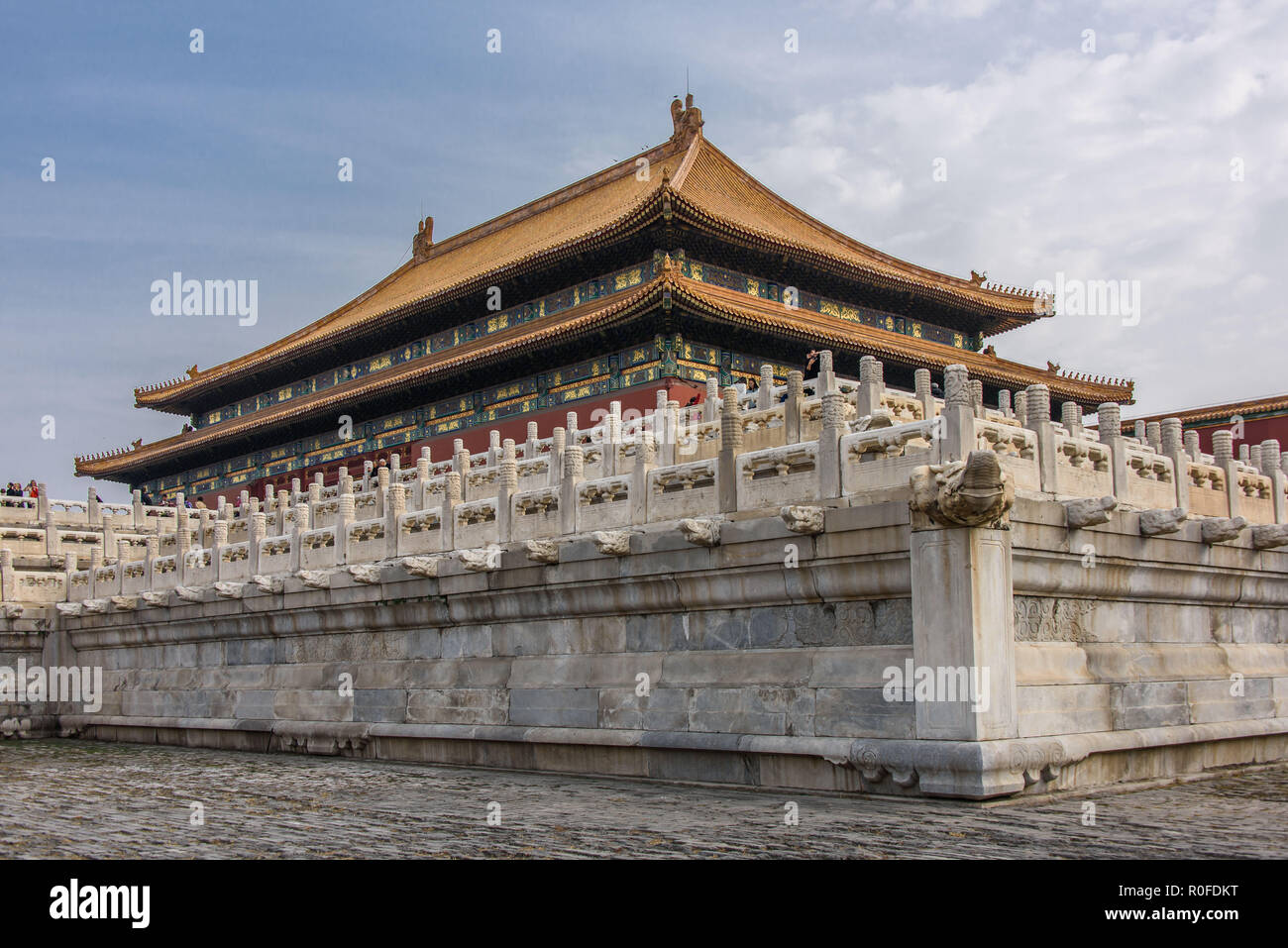 La Città Proibita, il grande complesso del palazzo di Pechino, la casa degli imperatori cinesi Foto Stock