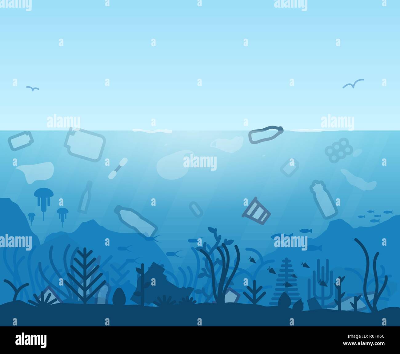 Ocena inquinamento in plastica Illustrazione Vettoriale