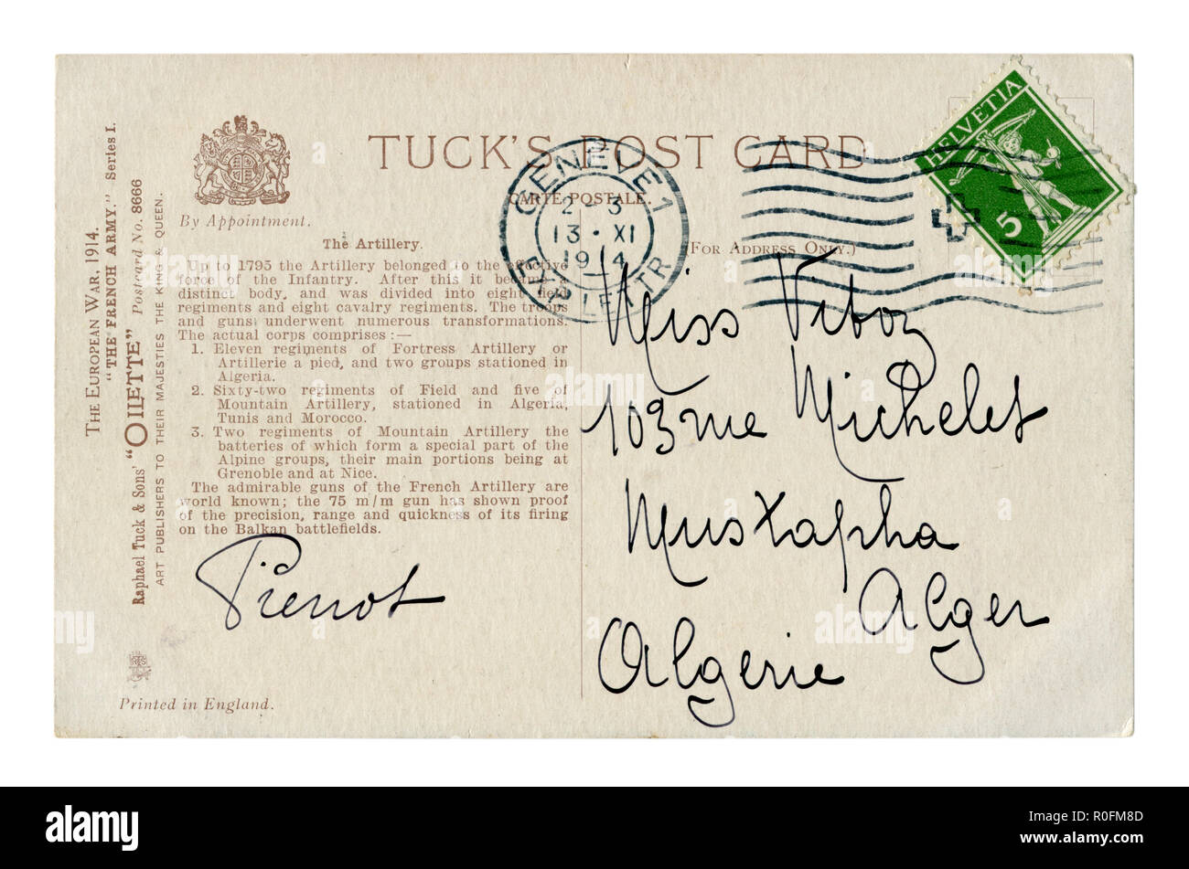 Retro Della Storica Inglese Cartolina R0fm81 Una Lettera Con Una Verde Francobollo E A Ginevra Helvetia Fara Fede Il Timbro Postale La Cancellazione La Prima Guerra Mondiale 1914 Foto Stock Alamy