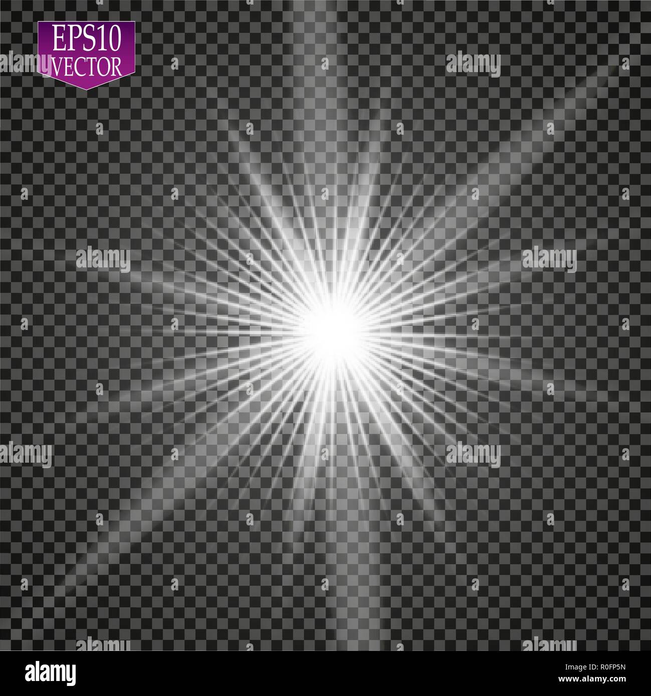 Candela di effetto di luce. Star burst con bagliori. Golden luci incandescenti Illustrazione Vettoriale