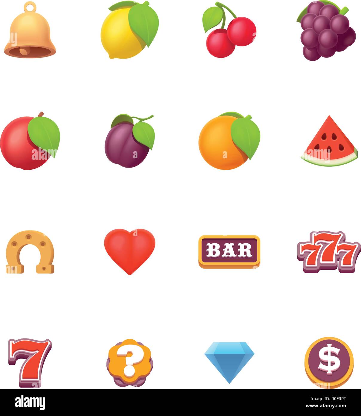 Slot del vettore dei simboli icona impostare Illustrazione Vettoriale