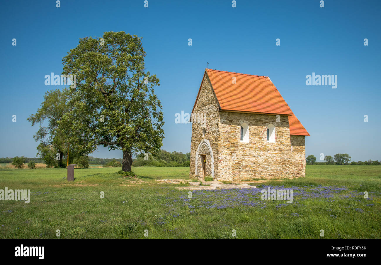 Chiesa di Santa Margherita di Antiochia, vicino Kopcany, Slovacchia, è uno dei ancora in piedi chiese per le quali la maggiore origine Moravo è considerato. Foto Stock