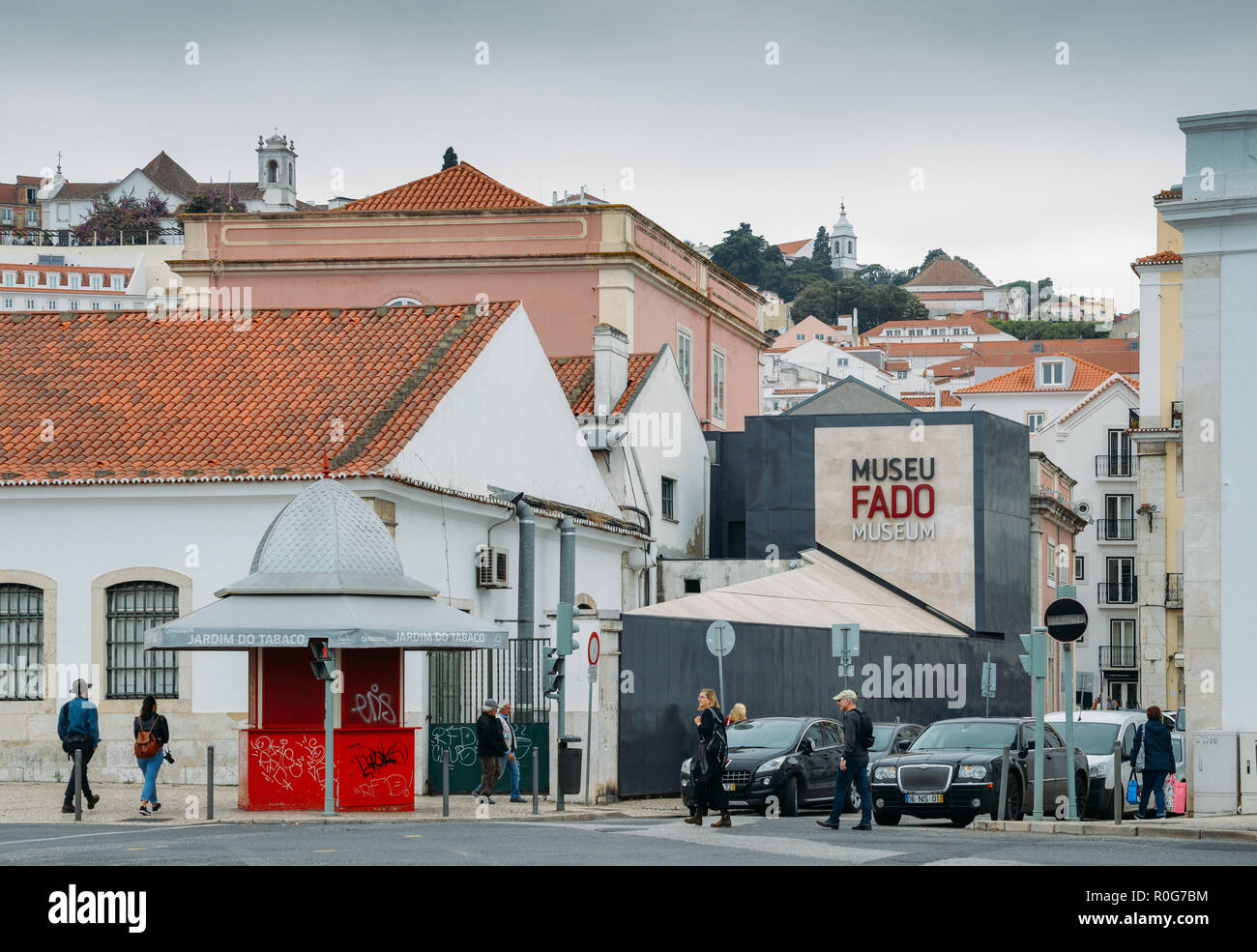 Lisbona, Portogallo - Novembre 3, 2018: facciata del Museo Fado edificio in Alfama, Lisbona Portogallo Foto Stock