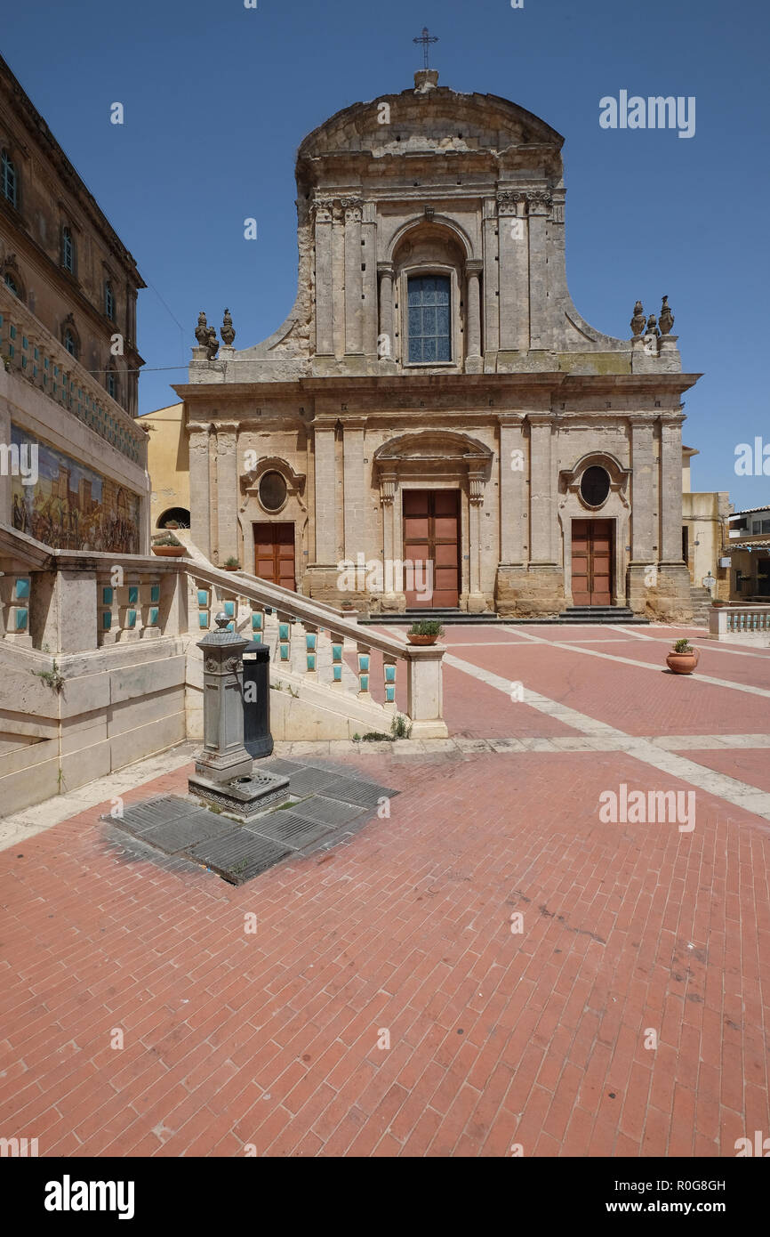 Vista bailica Santa Maria del Monte,Caltagirone,Sicilia,Italia Foto Stock