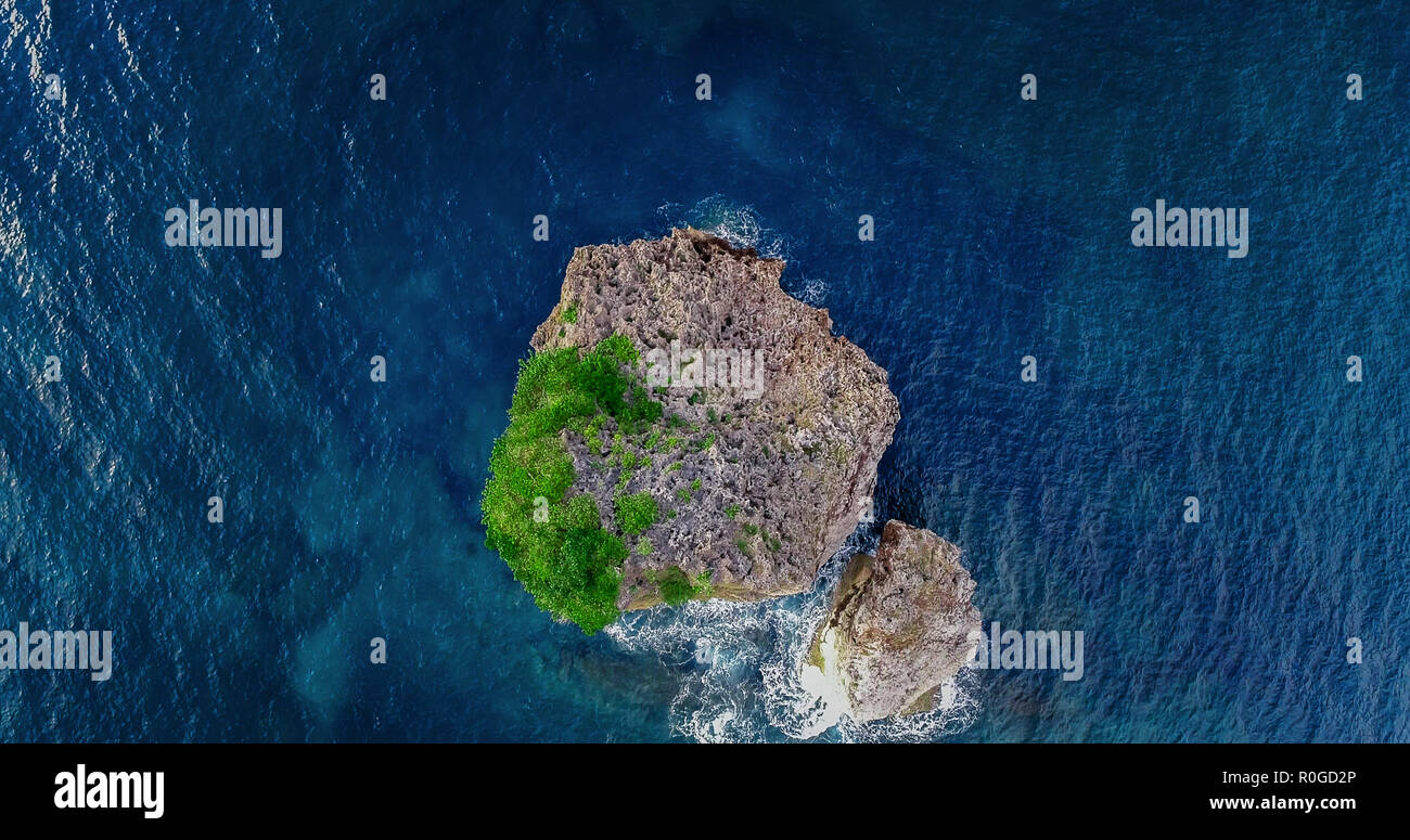 Vista aerea di Siargao Island e Pacifico tropicale. Vista da fuco. Foto Stock