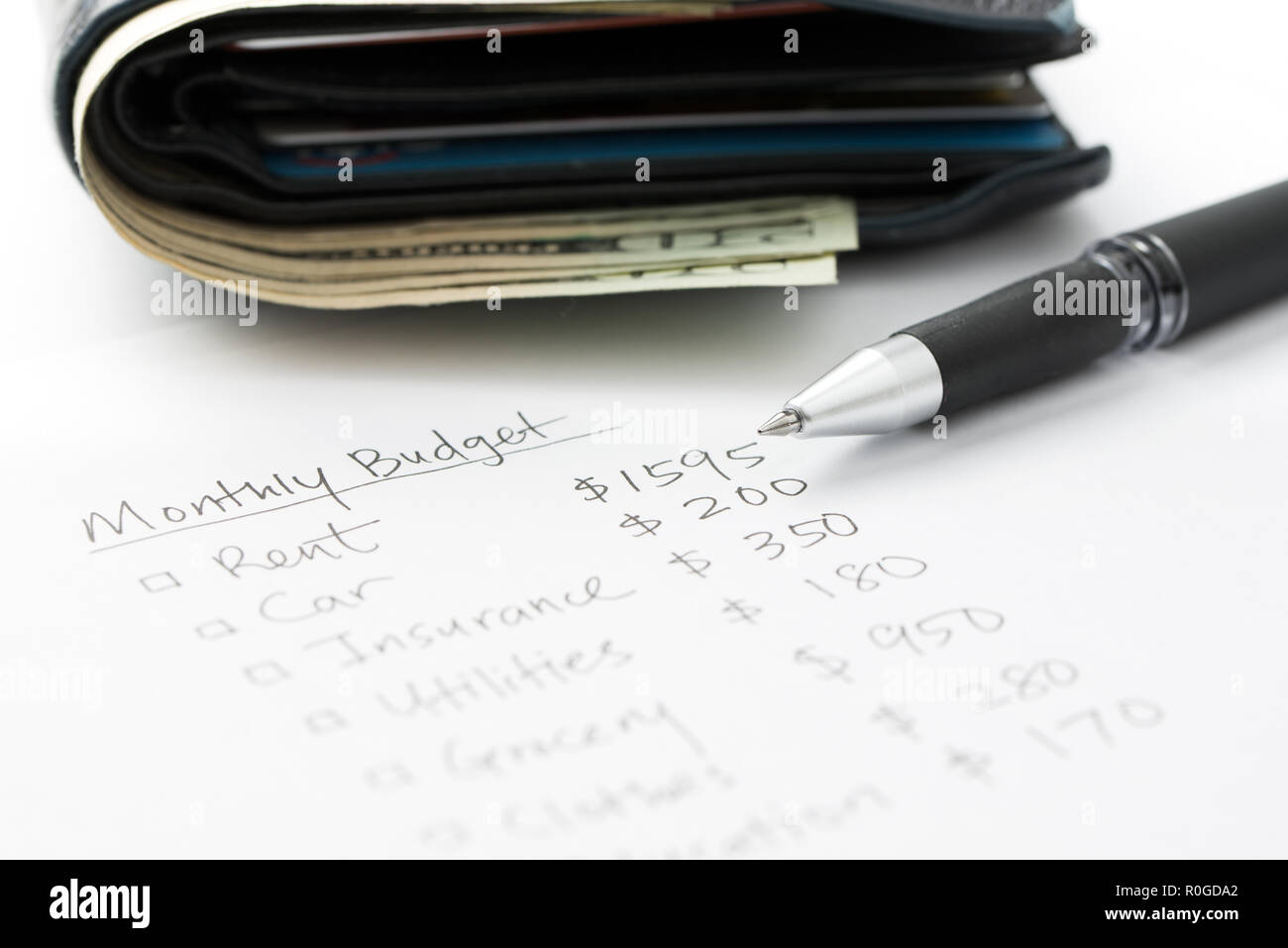 Ogni mese la pianificazione del budget Foto Stock