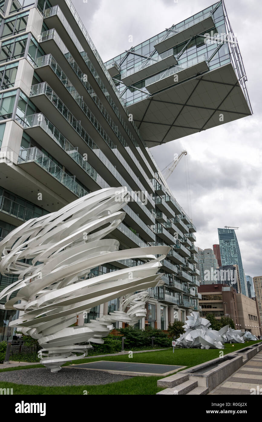 Ultra moderno blocco di appartamenti sul lungomare di Toronto, Canada Foto Stock