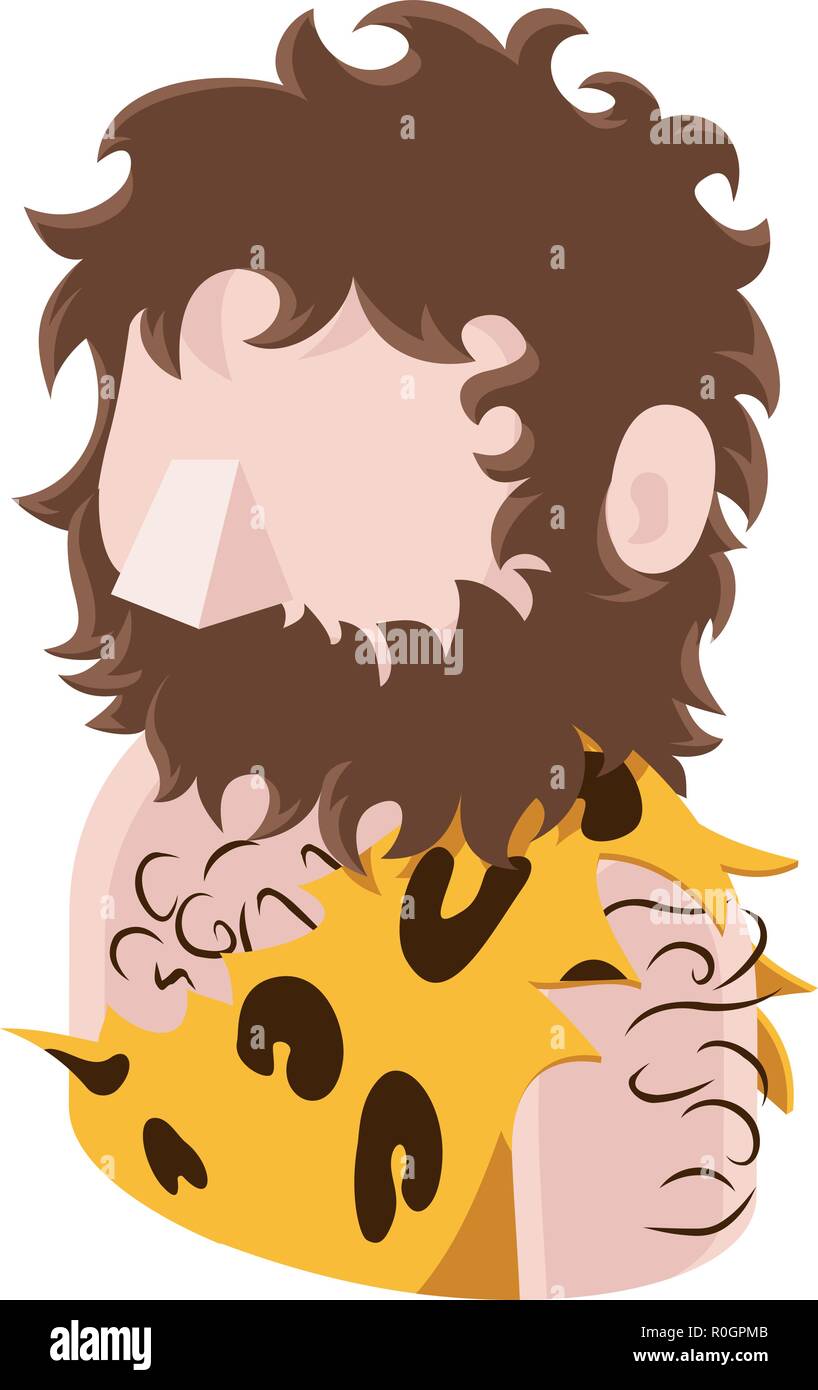 Caveman Avatar icona Persone Illustrazione Vettoriale