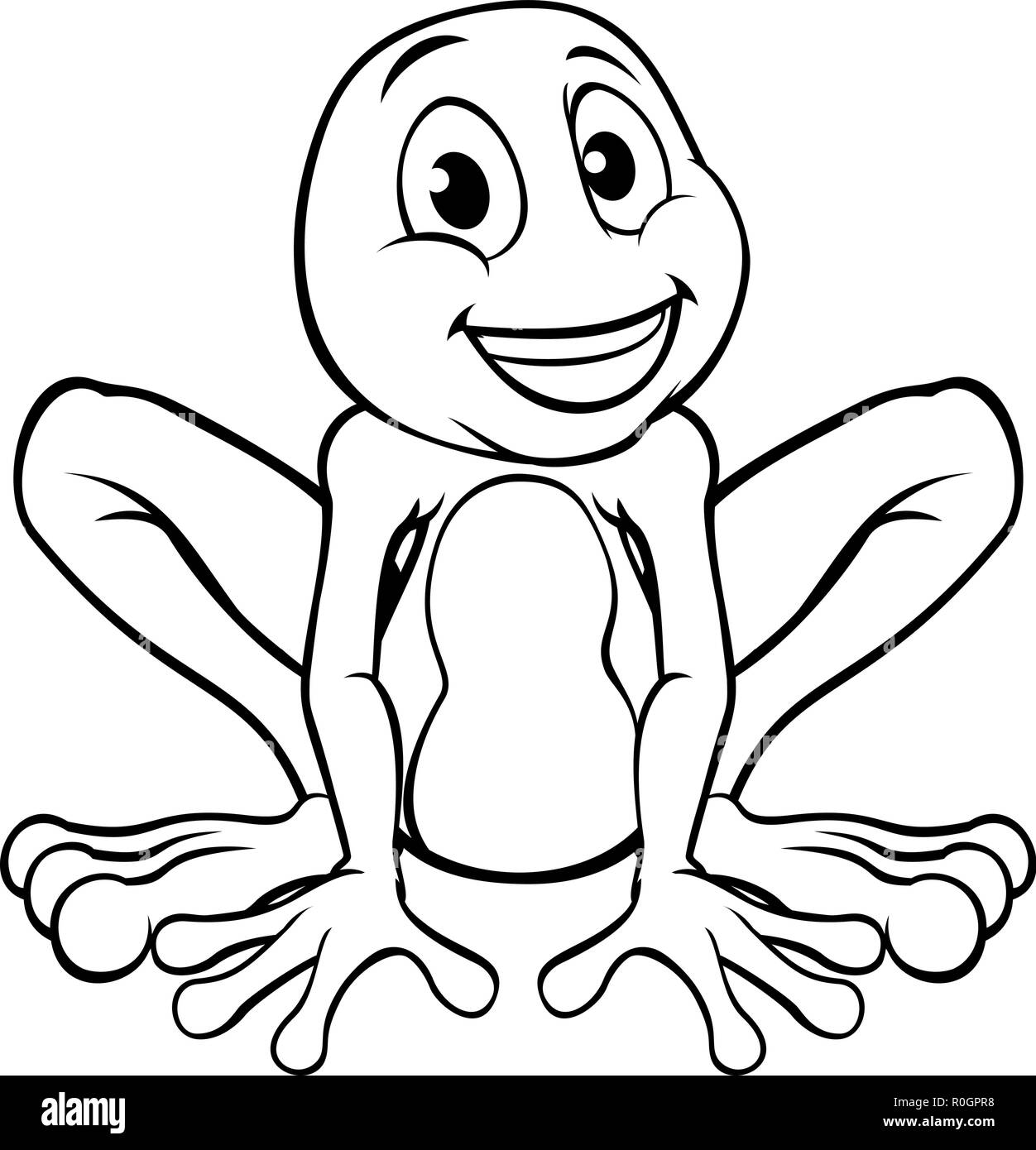 Cartoon carattere di rana Illustrazione Vettoriale