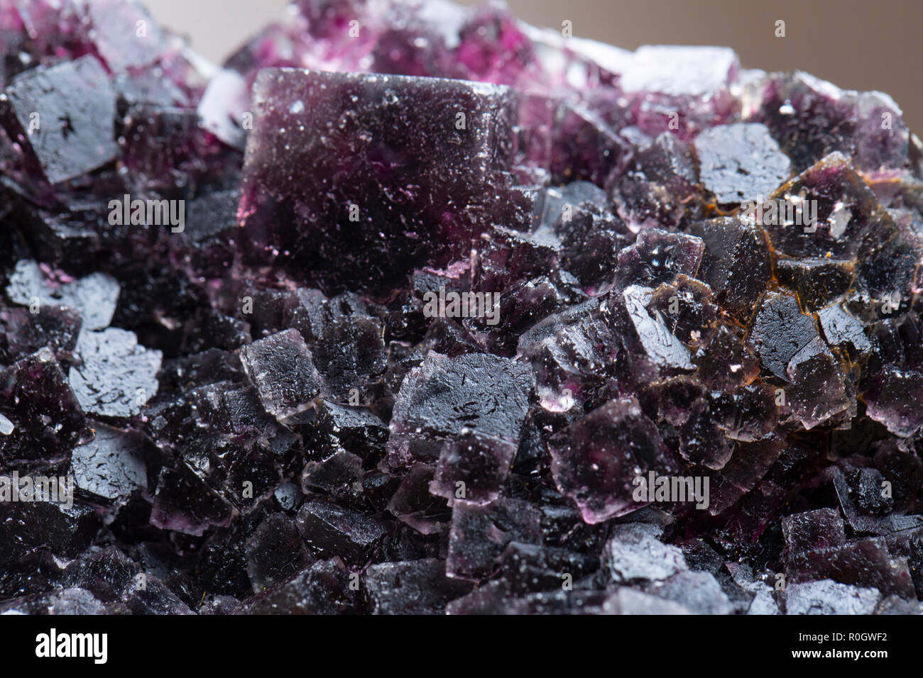 Fluorite campione minerale rock pietra preziosa gemma di quarzo Foto Stock