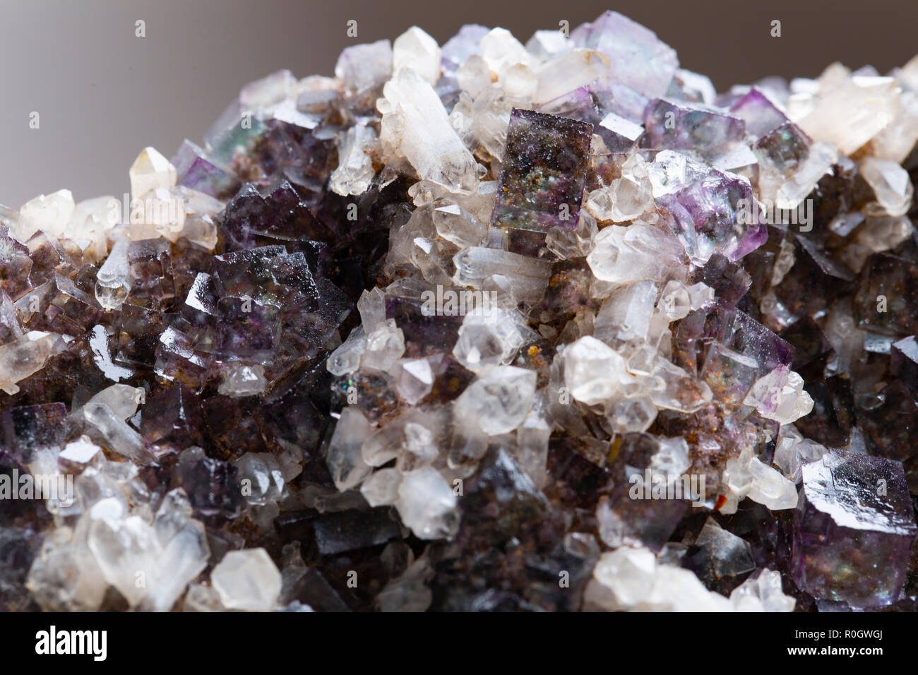 Fluorite campione minerale rock pietra preziosa gemma di quarzo Foto Stock