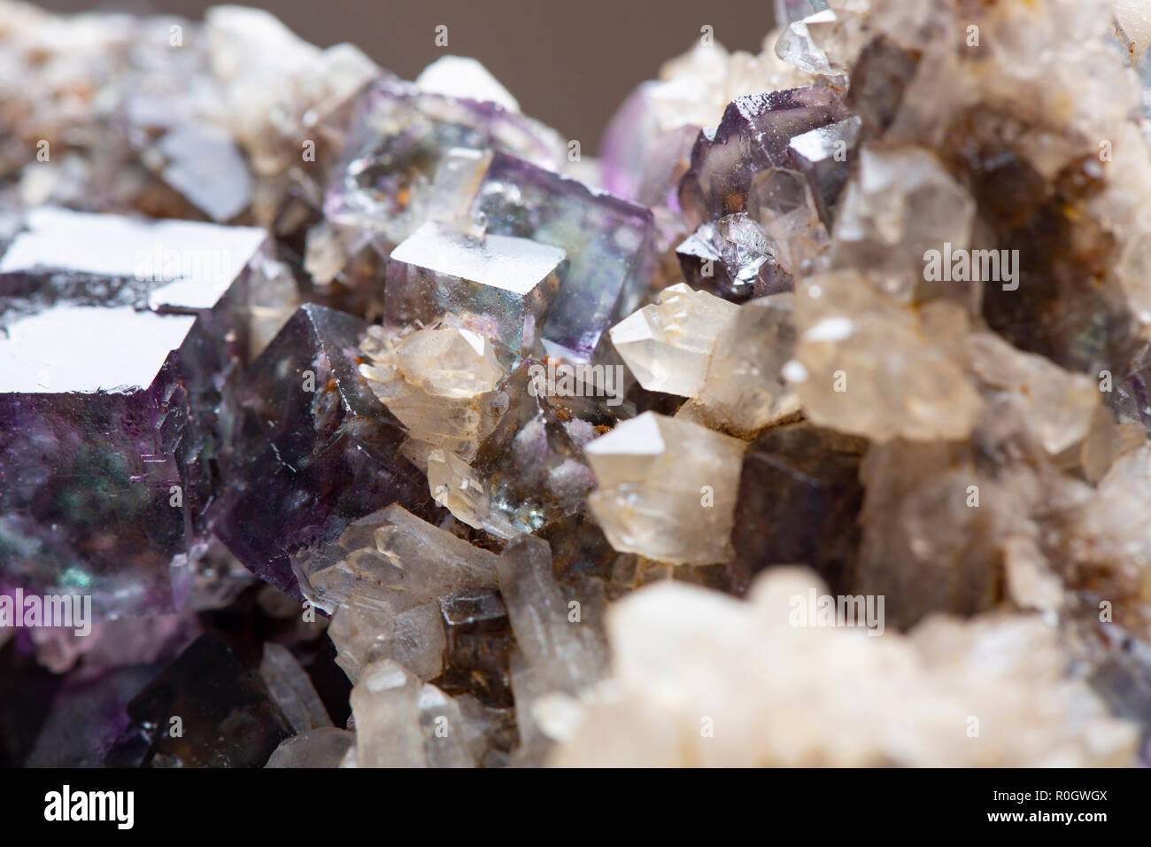 Fluorite campione minerale rock pietra preziosa gemma di quarzo Foto Stock