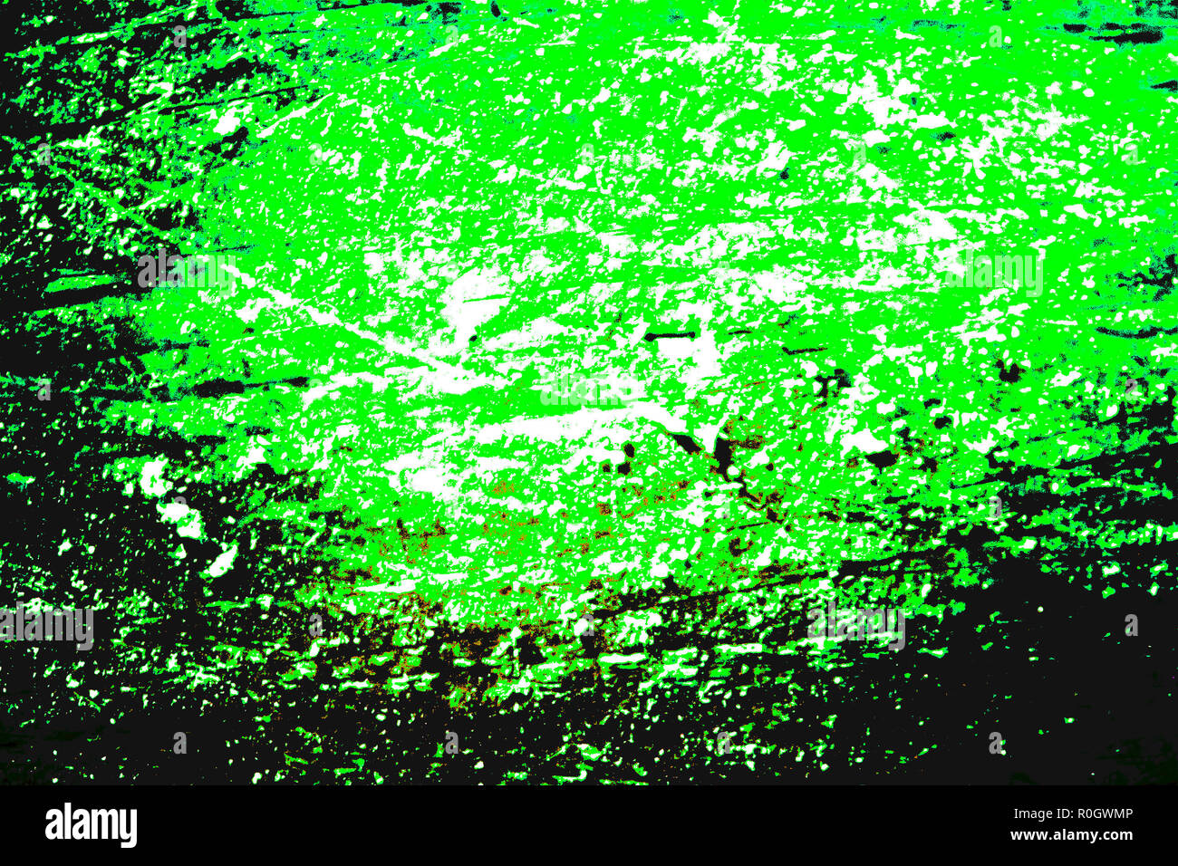 Abstract alla moda shabby pixel sfondo in toni di verde con un sacco di graffi Foto Stock