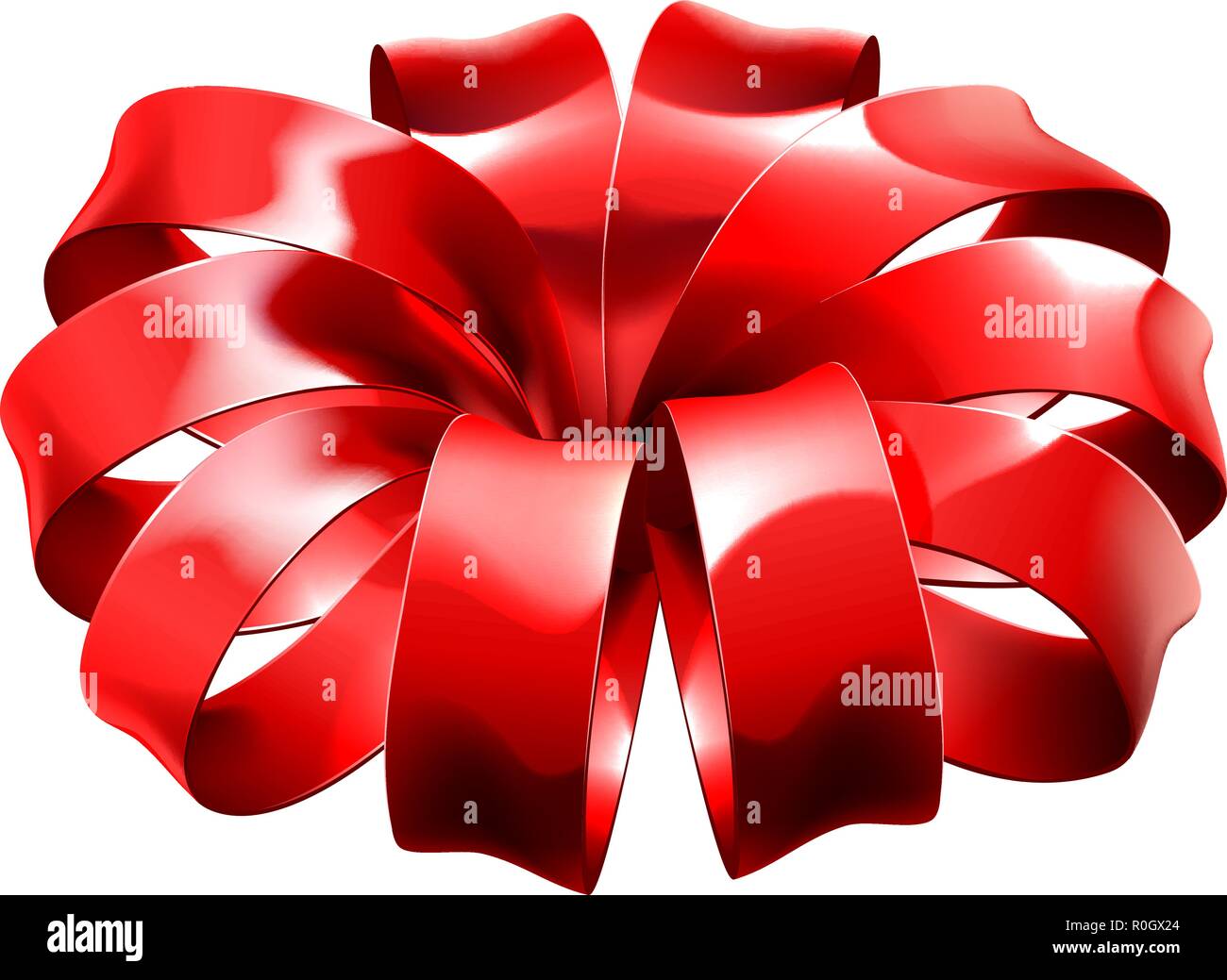 Nastro regalo arco rosso Wrap Illustrazione Vettoriale