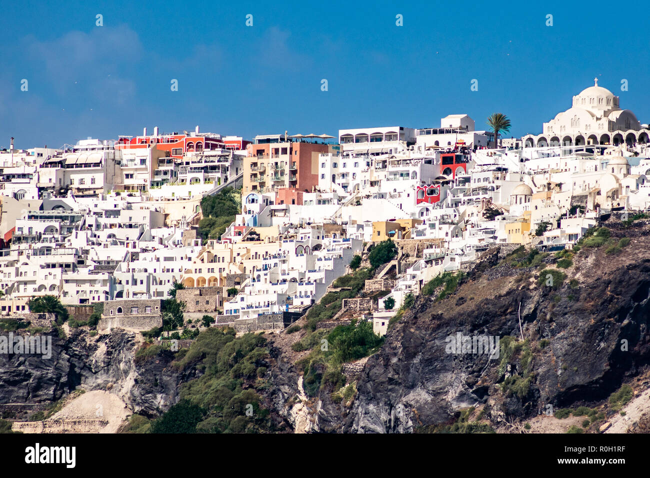 Prima del tramonto, villaggio di Oia - Santorini, Grecia Foto Stock