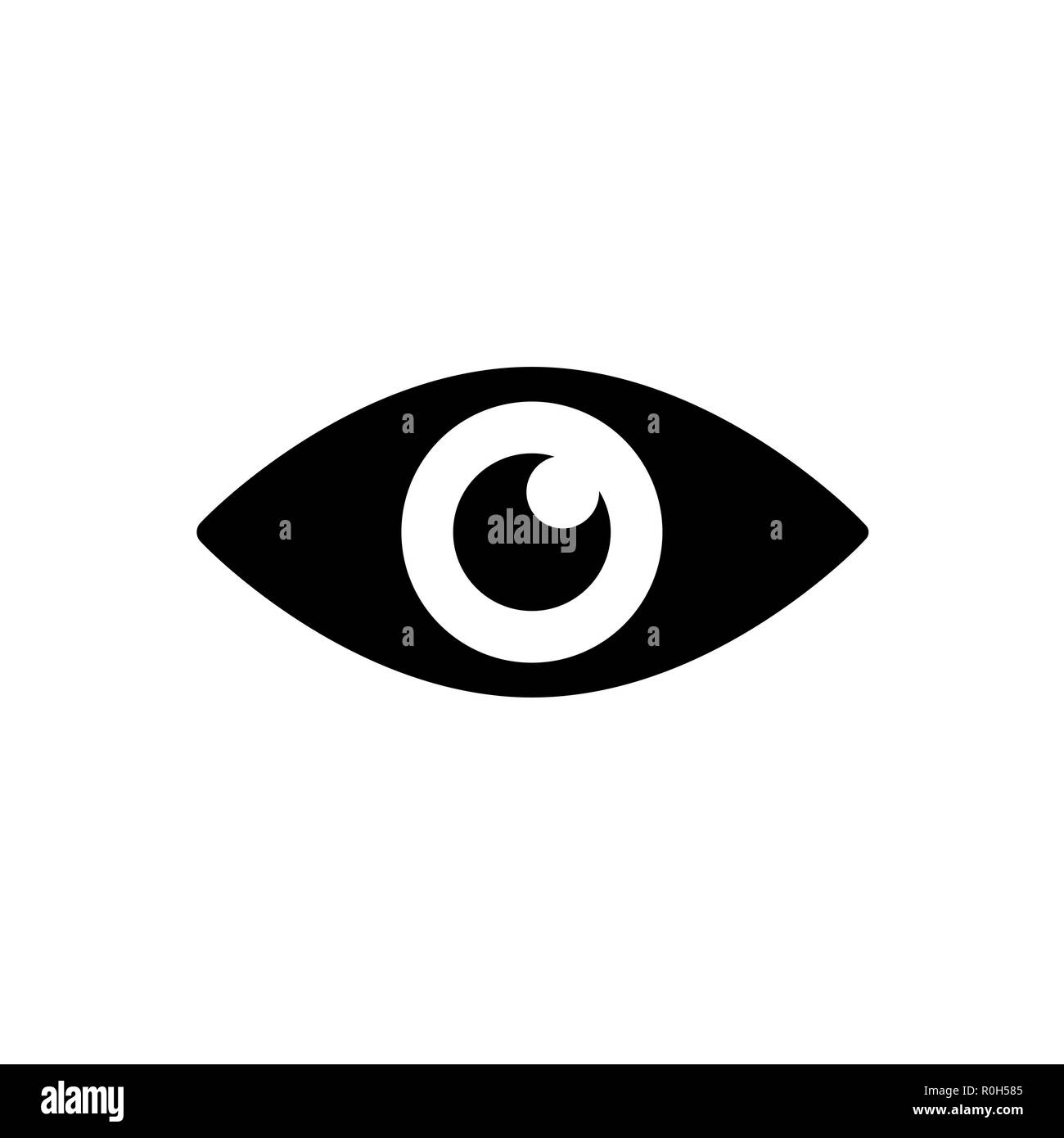 Icona occhio in nero Illustrazione Vettoriale