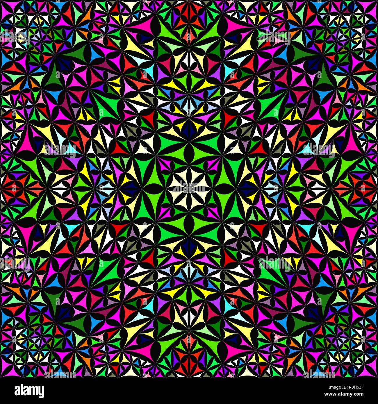 Colorato caleidoscopio seamless pattern di sfondo - abstract sfondo vettoriale Illustrazione Vettoriale